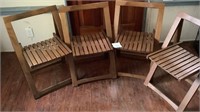 Slatted Wooden Folding Chairs