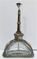 Ornate Pact Oil Lamp with Brass Embellishments