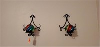 Wrought iron wall sconces (2)
