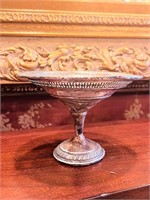 Sterling silver cement filled pedestal dish