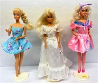 Lot 3 Barbie Dolls