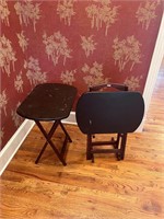 Two poor condition tv trays  wobbly stand