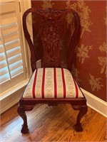 Vintage ball & claw carved dining room chair