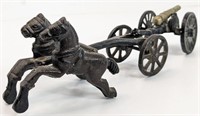 Cast Iron Horse and Cannon Wagon