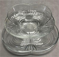 2 piece Glass Bowl and Tray