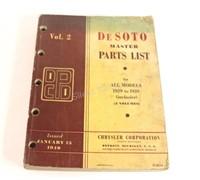 Original 1929-1939 DeSoto Master Parts List, Vol 2
