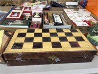 Chess board with camel bone