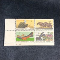 '70s US Stamp Block Natural History