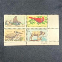 '70s US Stamp Block Wildlife Conservation
