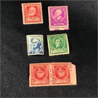 Vintage Unstruck US Stamps Lot - 6 Pack