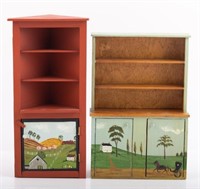 (2) JANET BAILEY PAINTED DOLLHOUSE FURNITURE   SIG