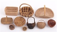 (10) FINELY CRAFTED DOLLHOUSE MINIATURE BASKETS, 1