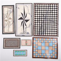 (7) HAND PAINTED FLOORMAT DOLLHOUSE MINIATURES
