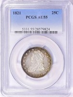 1821 Capped Bust Quarter PCGS AU-55 (Toned) $3500