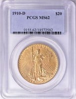 1910-D Saint-Gaudens Gold Double Eagle PCGS MS-62