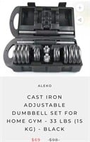 40 lb Adjustable Cast Iron Dumbbell