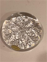 Cristal France Lead Crystal Snowflake Paperweight