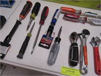 ASSORTED SCREW DRIVERS AND WRENCHES