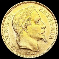 1865 France .1867oz Gold 20 Francs GEM BU