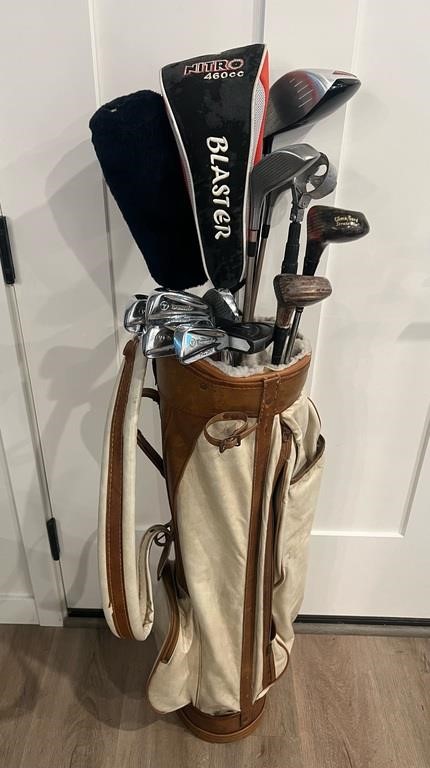 LOT (SETS) GOLF CLUBS WITH VINTAGE AJAY BAG