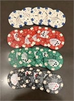 LOT (176) CHIPS CLAY POKER CHIP SET