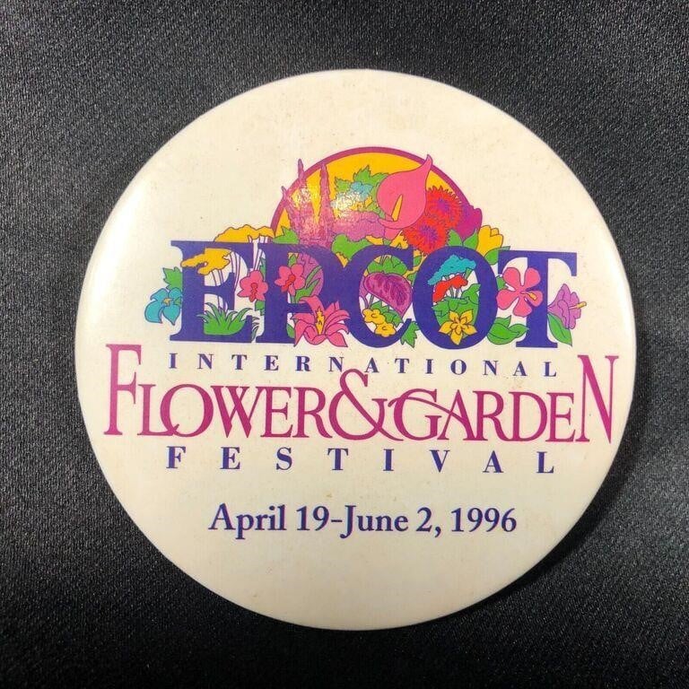 Disney Button Pin Epcot Flower & Garden 1996