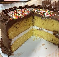 Vanilla Cake with Chocolate Frosting