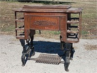 antique "WHITE" Sewing machine and cabinet