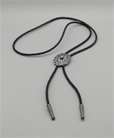 TURQUOISE & LEATHER BOLO TIE