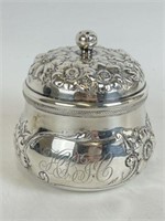 Sterling Silver Repousse Lidded Jar