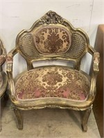 Ornately Carved Gilt Arm Chair