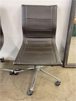 Leather Style Chrome Office Chair