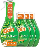 8PK  Gain Powerblast Dish Spray and REFIL