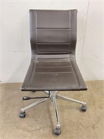 Leather Style Chrome Office Chair