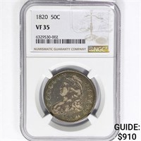 1820 Capped Bust Half Dollar NGC VF35