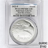2022-P Liberty Silver Medal PCGS PR70 DCAM, 1st