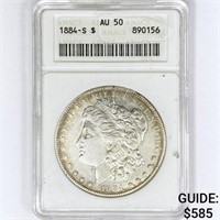 1884-S Morgan Silver Dollar ANACS AU50