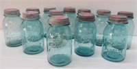 (12) Ball jars with zinc lids circa 1923-1933.