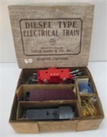 Louis Marx diesel train box with plastic Marx
