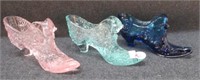 (3) Vintage Fenton shoes that measures 3" tall.