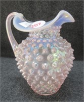 Fenton opalescent pitcher. Measures: 5.5" tall.