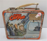 Vintage Steve Canyon lunch box, thermos has no