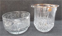 (2) Heavy crystal bowl and ice dish with original