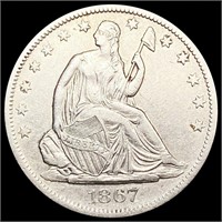 1867-S Seated Liberty Half Dollar NEARLY