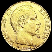 1859-A France .1867oz Gold 20 Francs CHOICE BU