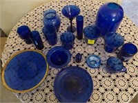 MISCELLANEOUS COBALT BLUE GLASSWARE
