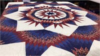 Amish Quilt ‘Mariners Star’ 102x114, hand made