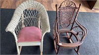 2 charming childrens chairs, one is antique (