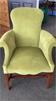 Mid century style arm chair upholstered in grass