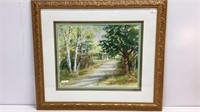 Original Watercolor of country lane with